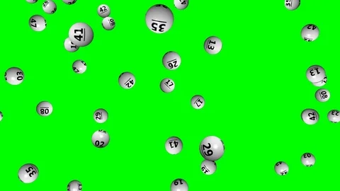 Lottery ball with numbers on green screen - loop, 4K Stock Footage 75802467