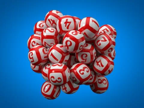 Lottery balls stack. 3d illustration. Stock Illustration