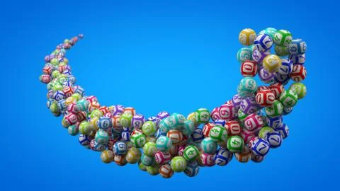 Lottery balls stack. 3d illustration. Illustrazione stock