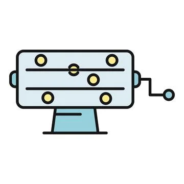 Lottery bingo game drum machine drawing balls Stock Illustration