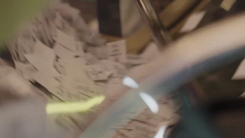 A lottery drum with numbers. The process of drawing prizes Stock Footage 326768008