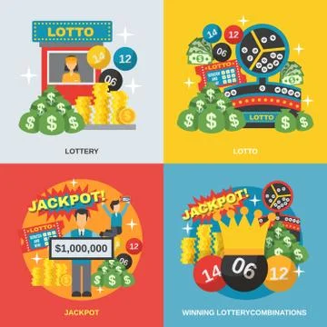Lottery Flat Set Stock Illustration