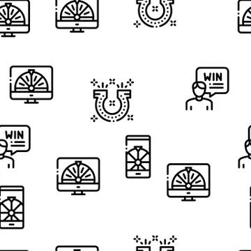 Lottery Gambling Game Seamless Pattern Vector Stock Illustration
