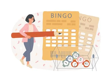 Lottery game isolated concept vector illustration. Ilustración de archivo