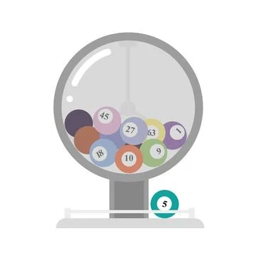Lottery machine with lottery balls inside. Stock Illustration