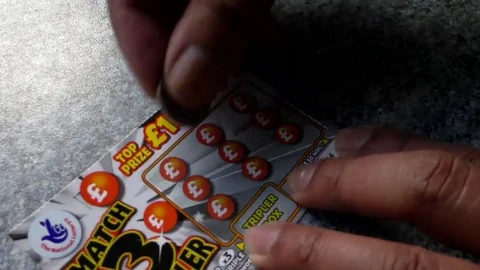 Lottery scratch card Stock Footage