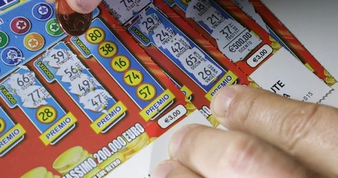 Lottery scratch card Stock Footage 121124427