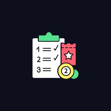 Lottery session program RGB color icon for dark theme Stock Illustration