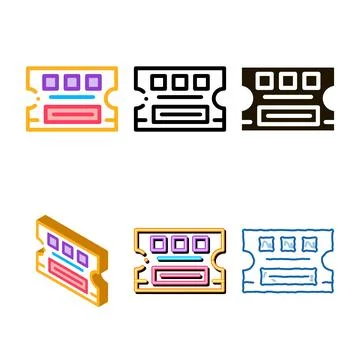 Lottery ticket variations icon vector outline Ilustración de archivo