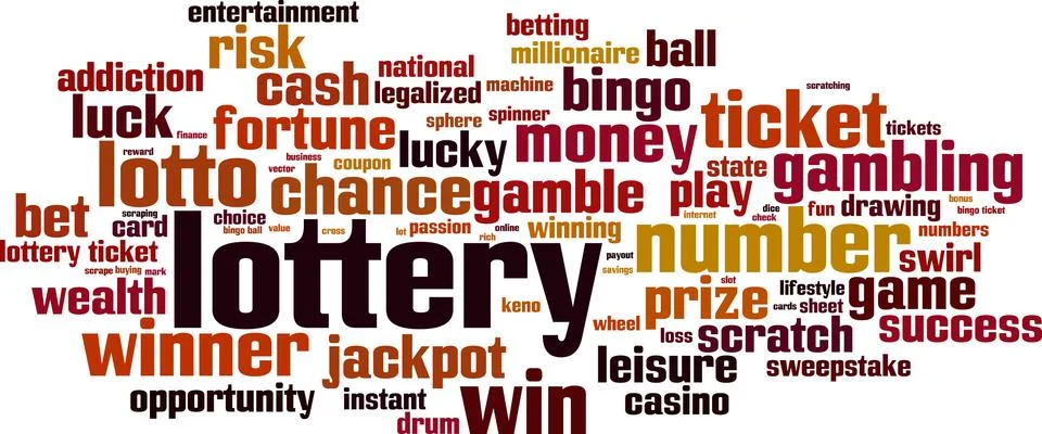 Lottery word cloud Stock Illustration