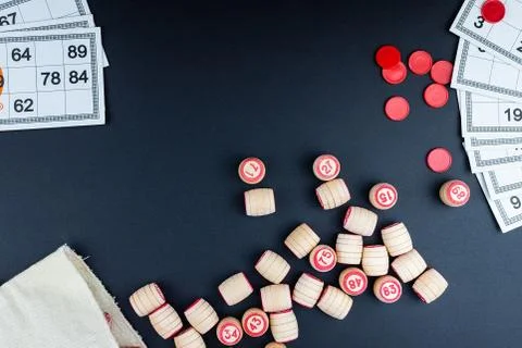 Lotto game on black background 스톡 사진