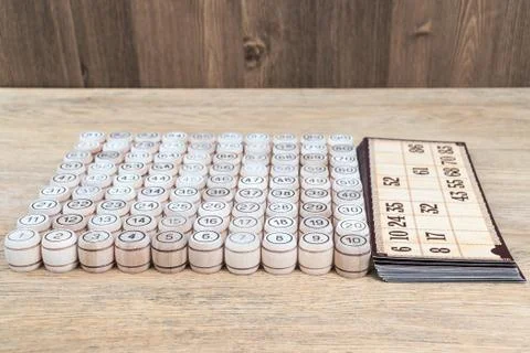 Lotto game lying on the table Foto stock