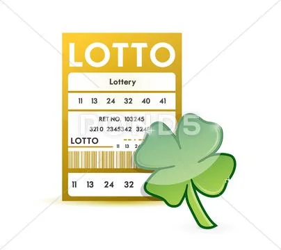 Lotto ticket and lucky clover illustration Stock Illustration