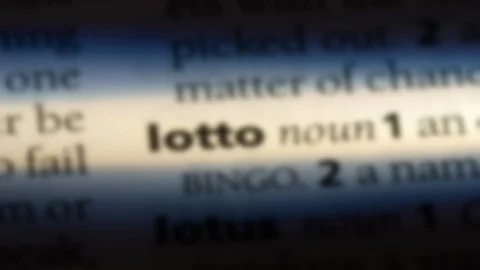 Lotto word in a dictionary. Stock Footage 99562953