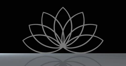 Lotus 3d model meditation Video stock 142219635