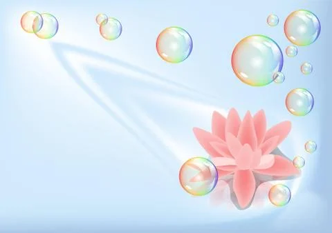 Lotus and bubbles Stock Illustration