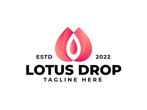 Lotus drop logo design template Stock Illustration