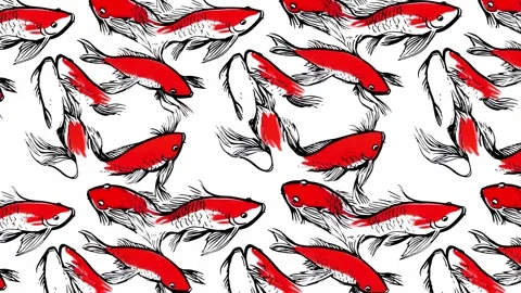 Lotus Fish Drift – Horizontal Motion Stock Footage 306520302