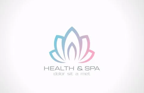 Lotus flower abstract vector logo design template. health and spa creative Stock Illustration