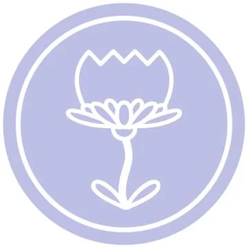Lotus flower circular icon Stock Illustration