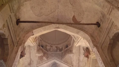 Lotus Flower Designed Ceiling Of Indian Temple In Khajuraho, Madhya Stock Footage 221008920