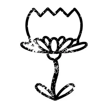 Lotus flower distressed icon Stock Illustration