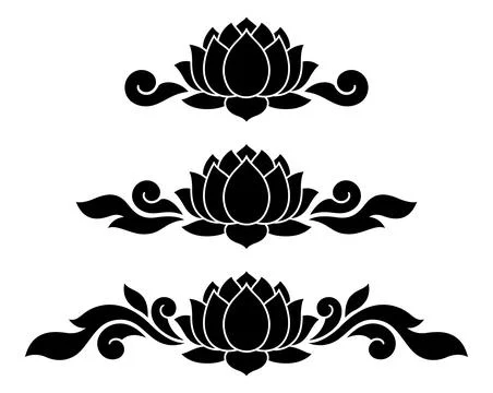 Lotus flower divider decoration elements 库存插图