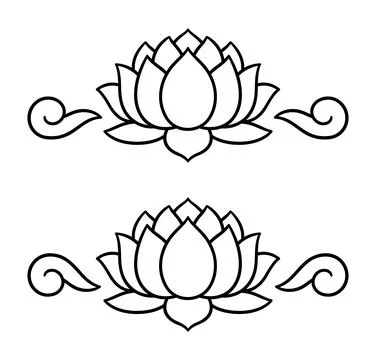 Lotus flower header or divider element Иллюстрация