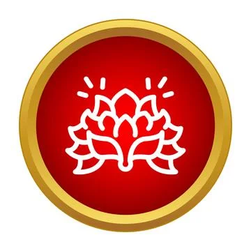 Lotus flower icon button representing spirituality and meditation Stockillustratie