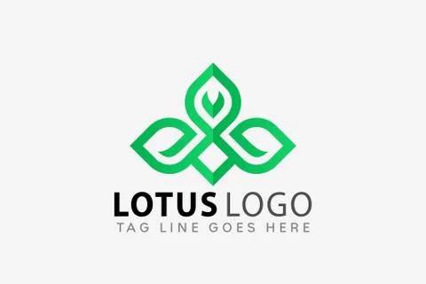 Lotus Flower Leaf Creative Logo Design Vector Illustration イラスト素材