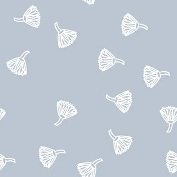 Lotus flower line vector seamless pattern 스톡 일러스트