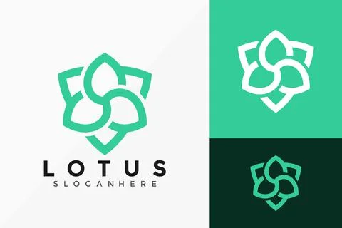 Lotus Flower Logo Vector Design. Abstract emblem, designs concept, logos, log Stock Illustration