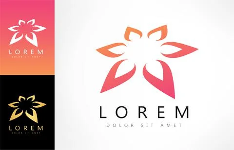 Lotus flower logo vector design Stock Illustration