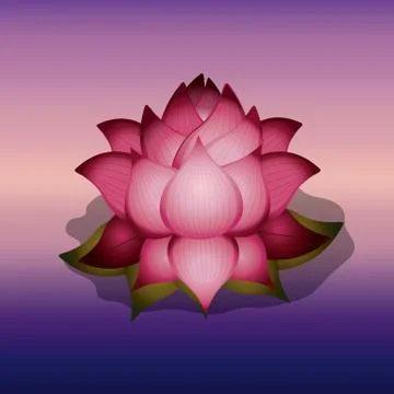 Lotus flower over blur background isolated icon design Ilustração Stock
