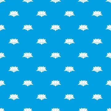 Lotus flower pattern seamless blue Illustrazione stock