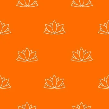 Lotus flower pattern vector orange Stock Illustration