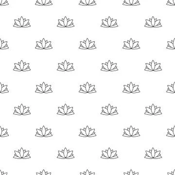Lotus flower pattern vector seamless Stock Illustration
