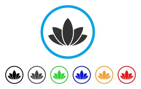 Lotus Flower Rounded Icon Stock Illustration