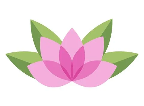Lotus flower simple flat icon isolated on white background 스톡 일러스트