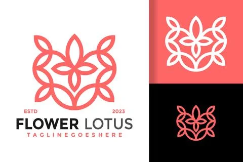 Lotus Flower Spa logo vector icon illustration 스톡 일러스트