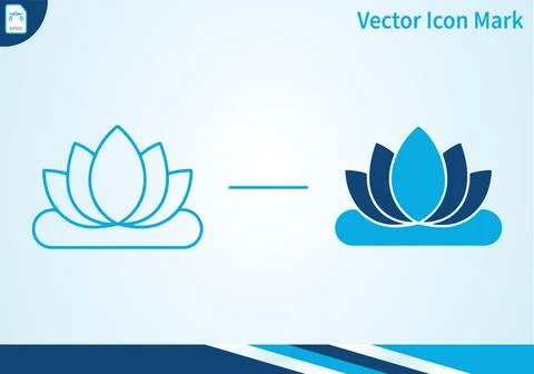 Lotus flower vector icon mark symbol. Stock Illustration