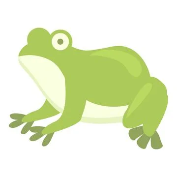 Lotus frog icon cartoon vector. Cute smile Stock Illustration