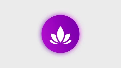 Lotus Icon Circle Purple Stock Footage 334463013