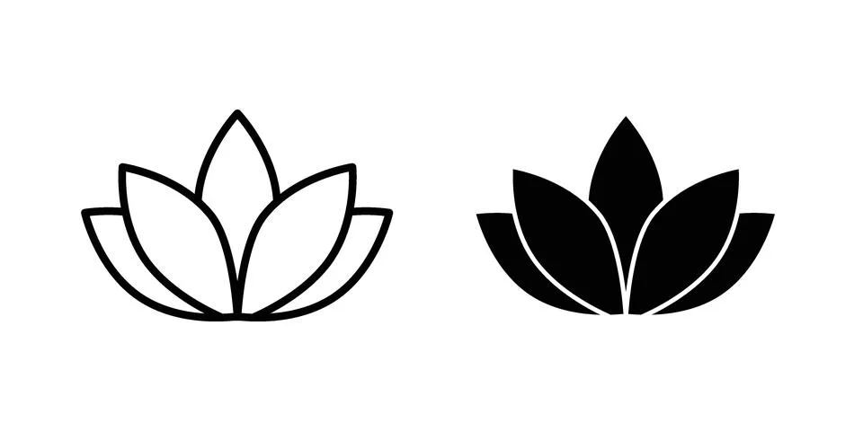 Lotus icon set. Vector EPS 10 Stock Illustration
