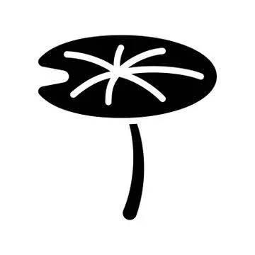 Lotus leaf vector, Chinese lunar new year solid icon Illustrazione stock