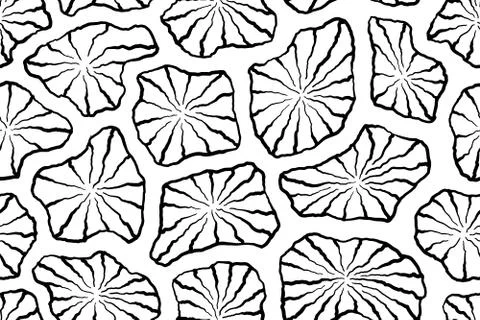 Lotus leafs seamless background on vector graphic art. Stock Illustration