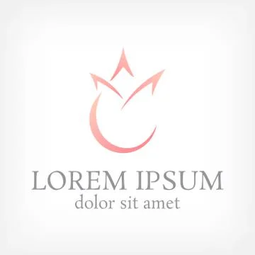 Lotus line logo design template Stock Illustration