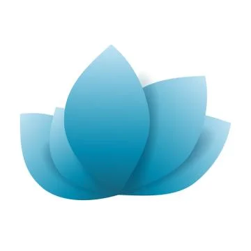 Lotus logo design element. Blue flower simple background Template. Jpeg Stock Illustration