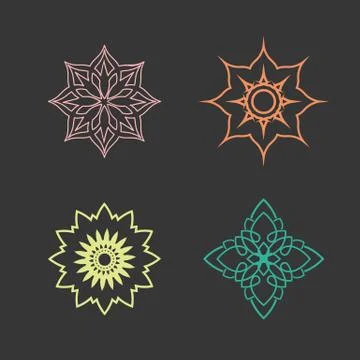 Lotus logo vector design icon set Stock Illustration