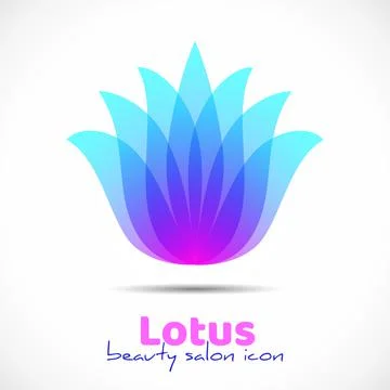 Lotus logotype design template. Vector flower symbol for beauty salon, spa or Illustrazione stock